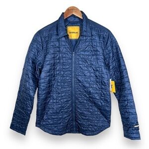 Caterpillar NWT Quilted Overshirt, Navy Blue M - Workwear, Cat, Full Zip Jacket